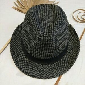 Gray and black plaid Hat by T Harris London